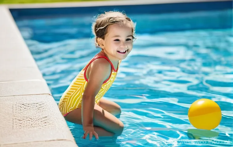 수영강사로서 다루기 어려운 고객 사례 - **Prompt 1: Overcoming the Fear of Water (Child)**
    "A heartwarming, brightly lit scene in the sh...